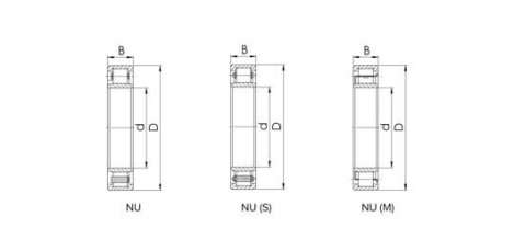 Цилиндрические Роликовые Подшипники Серия: NU10 схема